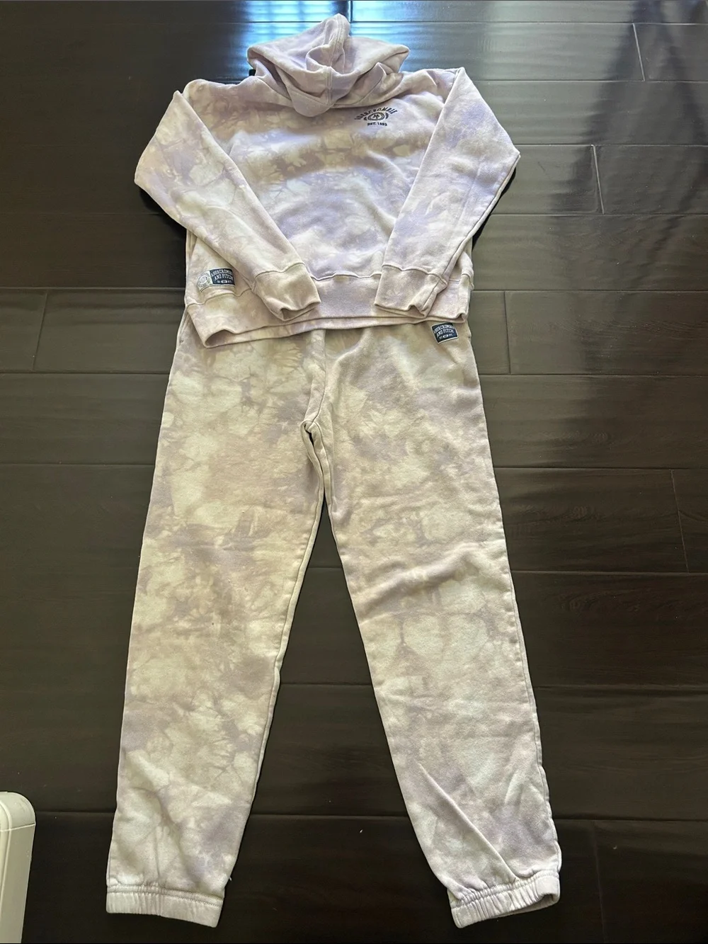 Abercrombie Kids Lavender Tie-Dye Sweatpants - Cozy Hooded Set size 13/14